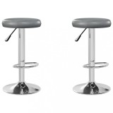 Cumpara ieftin Scaune de bar, 2 buc., gri, piele ecologica