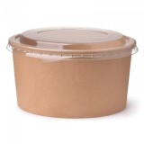 Set 25 boluri carton + capace transparente Kraft PP 16OZ 500ml CNN40996