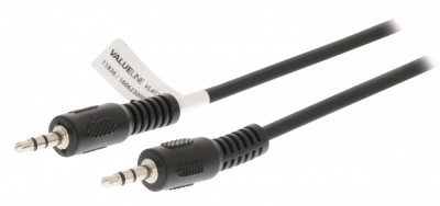 Cablu audio stereo 3.5 mm tata - 3.5 mm tata 1.5m negru Valueline foto
