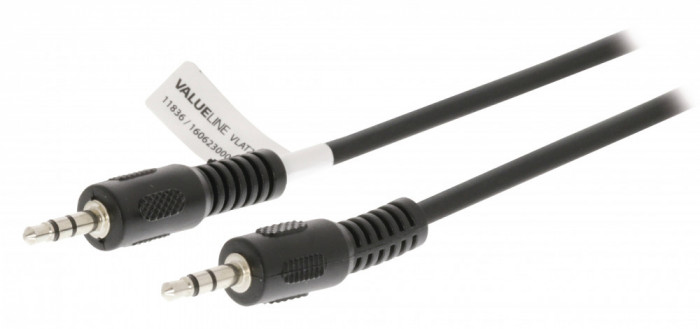 Cablu audio stereo 3.5 mm tata - 3.5 mm tata 1.5m negru Valueline