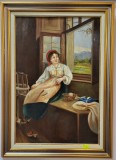 Tablou pictura ulei Olanda -Tarancuta, Scene gen, Realism