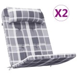 Cumpara ieftin Perne scaun Adirondack, 2 buc, gri, careuri, textil oxford