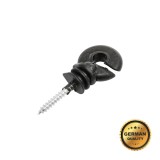 Izolator inelar premium pentru gard electric, ABS negru 88x38 mm