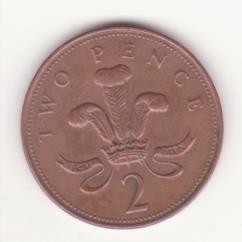 Marea Britanie 2 Pence 1999 - Elizabeth II 4th portrait; magnetic foto