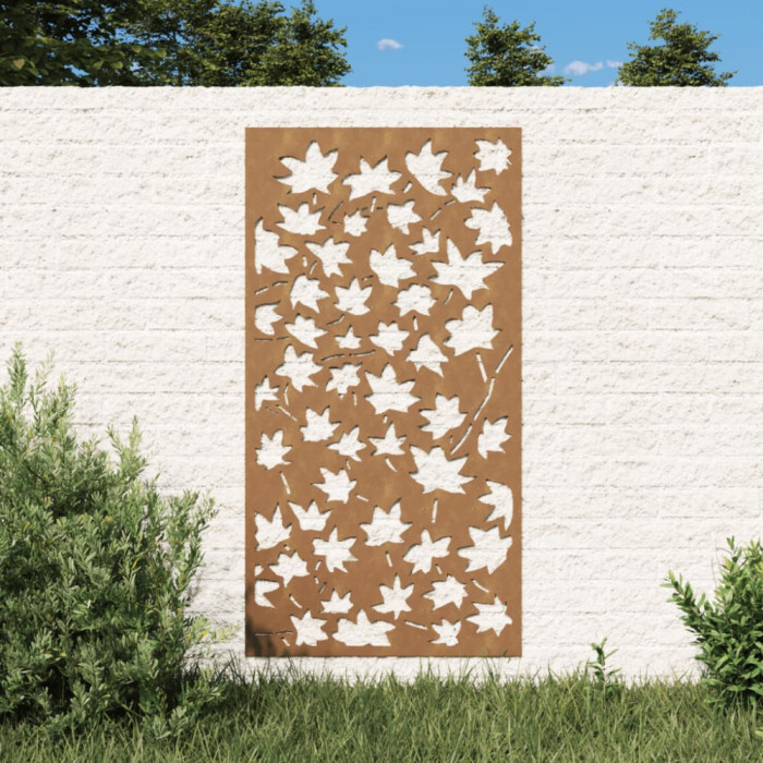 Decor de perete 105x55 cm design frunze artar otel Corten GartenMobel Dekor