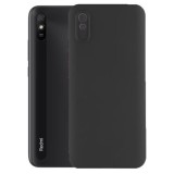 Husa Silicon Silk Touch compatibila cu Xiaomi Redmi 9A, interior catifea, Negru