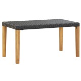Cumpara ieftin Bancă de grădină, negru, 120 cm, poliratan și lemn de acacia
