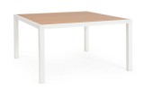 Cumpara ieftin Masa aluminiu alb maro Hilija 136x136x75 cm