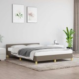 VidaXL Cadru de pat fără saltea, gri taupe, 140x190 cm, textil
