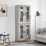 Dulap &icirc;nalt, gri sonoma, 69,5x34x180 cm, lemn compozit