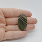 Cabochon jasp zebra verde 35x19x4mm c42, Stonemania Bijou