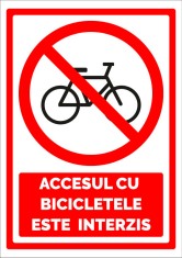 Indicator pentru accesul cu biciclete este interzis foto