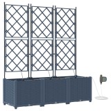 vidaXL Vază pentru Grădină 3 pcs Gri 120 x 40 x 142 cm Plastic 42002876