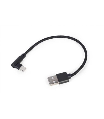 Cablu USB2.0 A mufa - USB type C mufa in unghi 0.2m negru Gembird foto