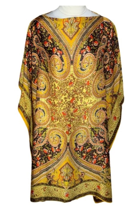 Rochie tip poncho MTF dama, Dacali, galben/rosu, one size