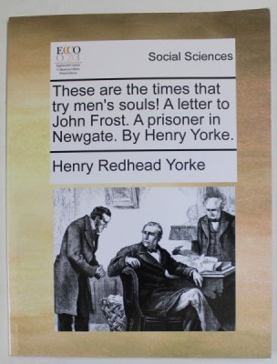 THESE ARE THE TIMES THAT TRY MEN &amp;#039;S SOULS ! , A LETTER TO JOHN FROST , A PRISONER IN NEWGATE by HENRY REDHEAD YORKE , 1793 , EDITIE ANASTATICA , REED foto