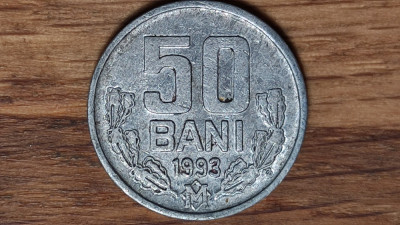 Moldova - moneda de colectie - 50 bani 1993 , mai raruta - superba ! foto