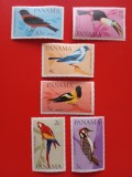 PANAMA, PĂSĂRI - SERIE COMPLETĂ NEȘTAMPILATĂ CU URME DE ȘARNIERĂ