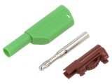 Conector banană 4mm 32A 1kV verde nichelat