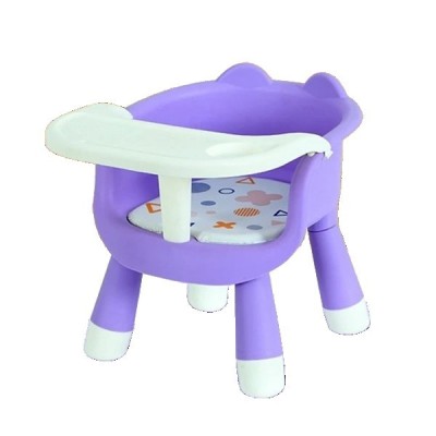 Scaun de Masa pentru Copii, Cyrax, 2 in 1, Tavita Detasabila, Spatar Ergonomic, +6 Luni, Inaltime 36 cm, Mov foto