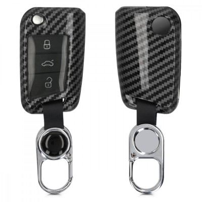 Husa Cheie Auto pentru VW - 3 Butoane, Plastic, Negru, 51038.01 foto