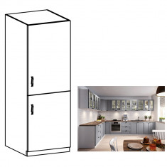 Dulap pentru frigider incorporabil, gri mat alb, model dreapta, LAYLA D60ZL foto