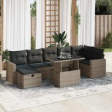 vidaXL Set canapele de grădină cu perne, 8 piese, gri, poliratan 3327830