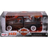 Set masina si motocicleta, Maisto, H-D Custom, 1999 Ford F350 Super Duty Pick Up 1:27 si 2002 FXSTB Night Train, 1:24
