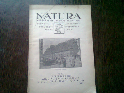 REVISTA NATURA NR.10/1927 foto