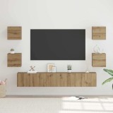 vidaXL Set comodă TV Pe perete Altele 7 pcs stejar artizanal 60 x 30 x 30 cm