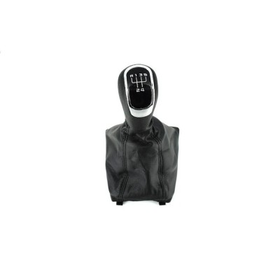 Manson schimbator si maner piele ecologica ART dedicat Skoda Superb 3T MKII an 2008-2012, cu 5 viteze Negru foto