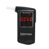 Tester de alcoolemie Loomax, 122 x 68 x 33 mm, afisaj LCD, 3 unitati diferite, 3 x AAA