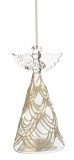 Cumpara ieftin Set 6 ornamente Inger brad Craciun sticla irizata sclipici auriu Prism &Oslash;6,1x13,2h