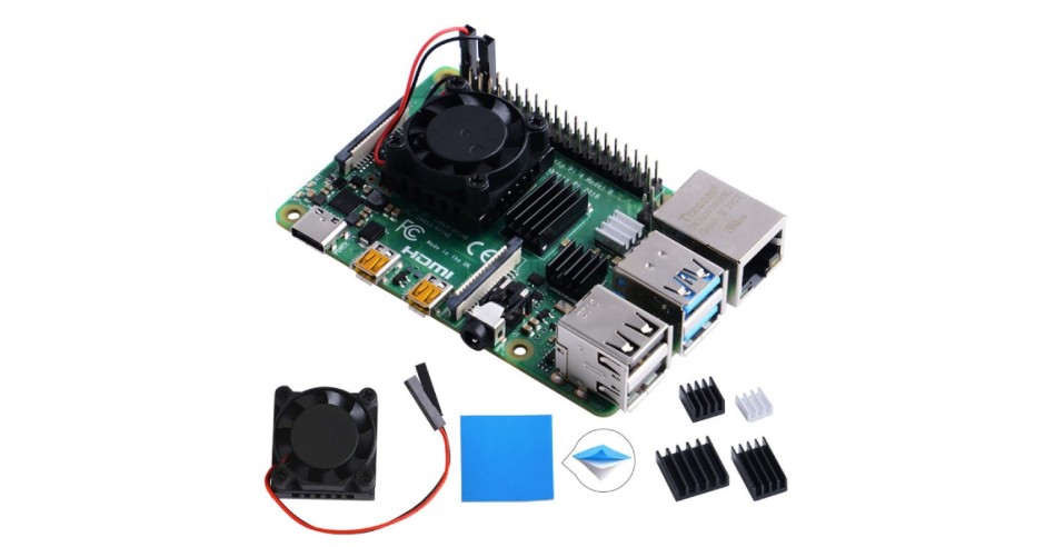 Kit racire cu radiator si ventilator pentru Raspberry Pi 4B, ZP-0038-4B ...