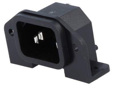 Conector Alimentare AC 10A 250V IEC 60320 THT foto