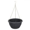 Ghiveci Suspendat Plastic Gri 30 cm cu Lant Vervo.Ro, Gradina, Balcon, Terasa, Ghiveci Flori, Plante, Decorativ, Elegant, Rezistent