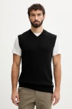 Lindbergh vestă din amestec de l&acirc;nă culoarea negru, 30.800221