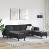 vidaXL Set de canapea Negru Catifea 3335127