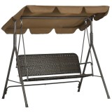 Balansoar gradina, maro si negru, 167x112x153 cm, ratan sintetic, max 240 kg, Terranova, ART