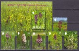 Jersey 2003 flori orhidee MI 1080-1085 + bl. 38 MNH, Nestampilat