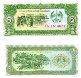 Laos 5 Kip 1979 P-26 UNC Bancnota Asiatica Laos - Colectie