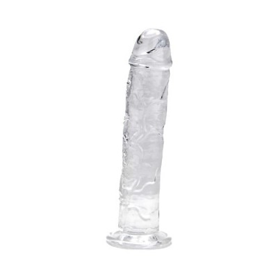 Realiste simple - Loving Joy 24 cm Dildo Transparent Aspect Realist Membru cu Vene in Relief Ventuza de Suctiune foto