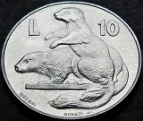 Moneda 10 LIRE - SAN MARINO, anul 1975 *cod 4360 B = UNC / MARMOTA