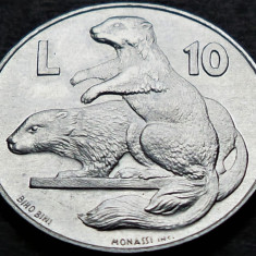Moneda 10 LIRE - SAN MARINO, anul 1975 *cod 4360 B = UNC / MARMOTA
