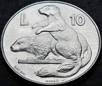 Moneda 10 LIRE - SAN MARINO, anul 1975 *cod 4360 B = UNC / MARMOTA foto