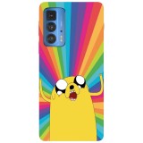 Husa compatibila cu Motorola G100 model Rainbow Jake Adventure Time, Silicon, TPU, Viceversa, Transparent, Carcasa