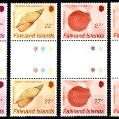 Falkland 1986, Mi #440-443**, fauna marina, scoici, cochilii, MNH! Cota 36 €!