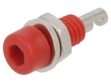 Soclu Banană 2mm 10A Roșu cu Izolație pe Panou