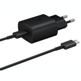 Incarcator Retea cu cablu USB Tip-C Samsung Galaxy S21 5G / Galaxy S21+ 5G / Galaxy S21 Ultra 5G, EP-TA800EBE, Fast Charge, 25W, 1 X USB Tip-C, Negru