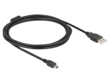 Cablu; USB 2.0; USB A mufă,USB B mini mufă; 2m; negru; 480Mbps